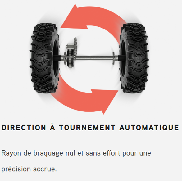 Performance Plus MS | Mécanisme Auto-Turn de la souffleuse Ariens Platinum 24 SE, direction sans câbles pour éviter le gel et améliorer la maniabilité.