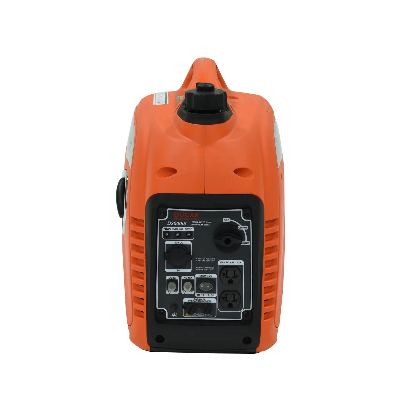 Performance Plus MS | Génératrice Ducar 2000iS Inverter, panneaux de contrôle et prises accessibles