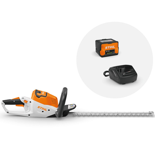 Performance Plus MS | Taille-haie à batterie STIHL HSA 50 | vue du produit avec batterie et chargeur