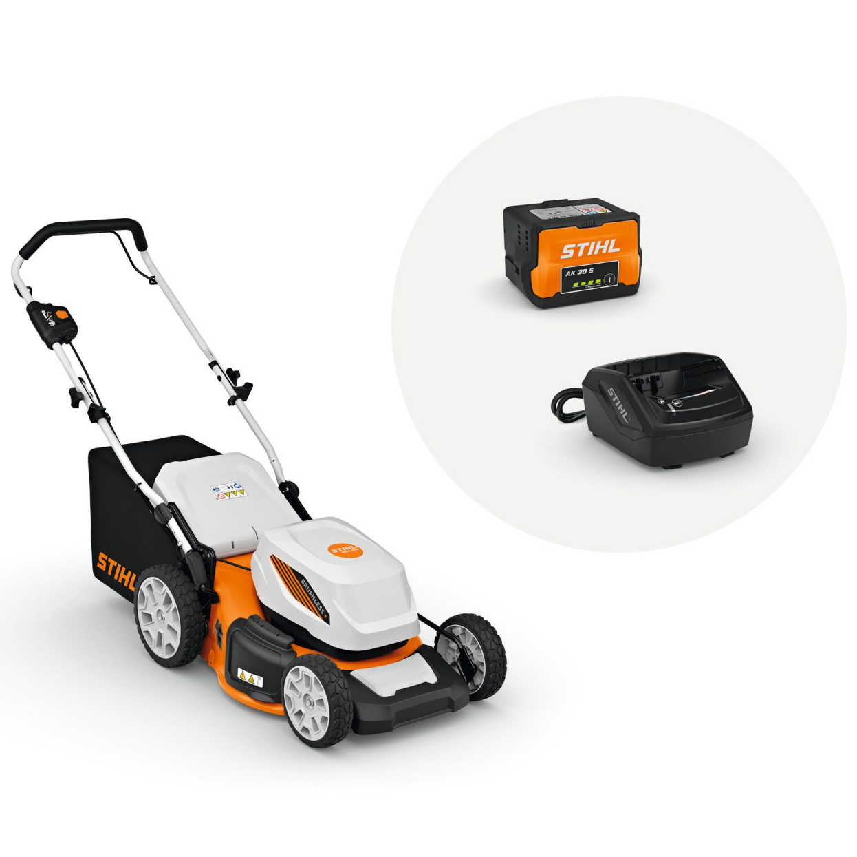 Performance Plus MS | Ensemble tondeuse à batterie STIHL RMA 348 avec batterie AK et chargeur